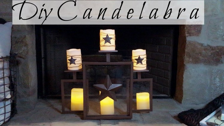 Dollar Tree DIY Rustic Candelabra For Your Fireplace | Great Empty Space Filler!