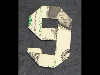 Fold Origami Dollar Bill Number 9