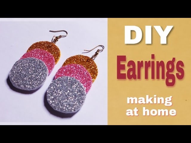 Glitter Papers earrings making at home | Very easy and simple | handmade earrings