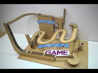 How to make a Marble run with lift from Cardboard Board Game Marble Labyrinth with lift