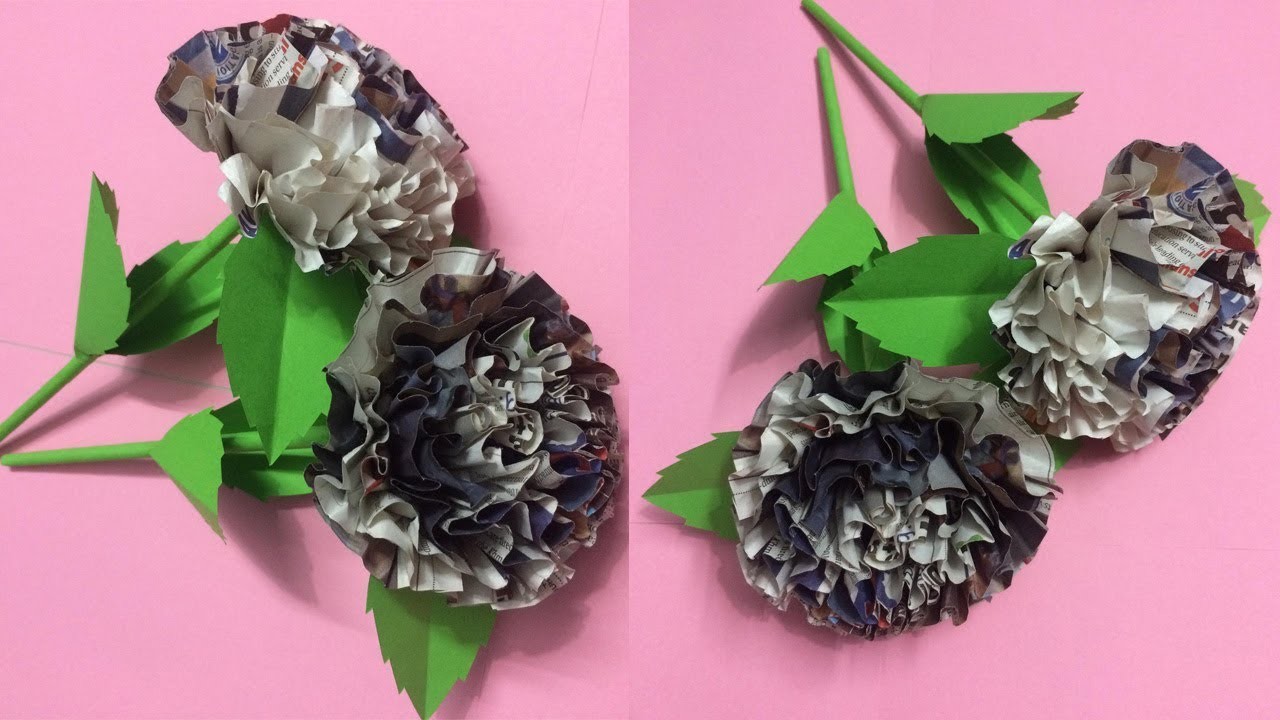 How To Make Beautiful Flower With Newspaper How To Make Beautiful Flower With Newspaper