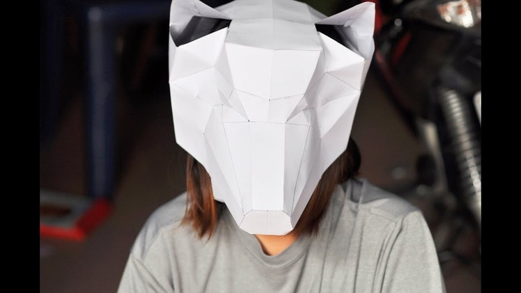 How to make poly 3d wolf mask