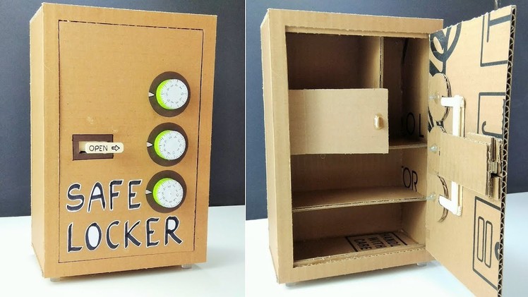 How to Make SAFE LOCKER from Cardboard at Home with 3 Safety Locks
