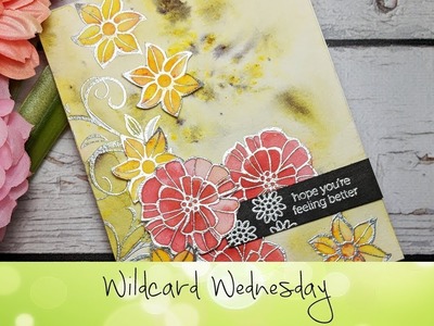 Itty Bitty Brusho Coloured Falling Flowers Card featuring Stampin' Up!® Products