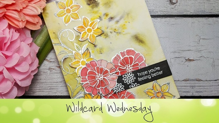 Itty Bitty Brusho Coloured Falling Flowers Card featuring Stampin' Up!® Products