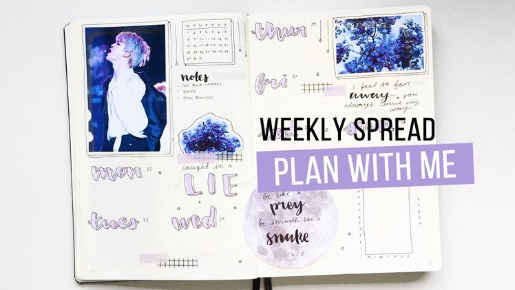 Kpop bullet journal | plan with me | january 2018 weekly spread #2