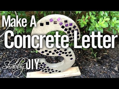 Make A Concrete Garden Letter With Glass Tile