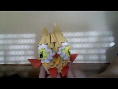 ORIGAMI 3D owl chouette by crocodilefr from jewellia7777's tuto how to