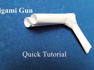 Origami Double Barrel Gun Quick Tutorial.  How paper Gun