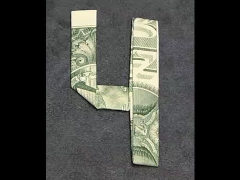 Origami Number 4 dollar bill