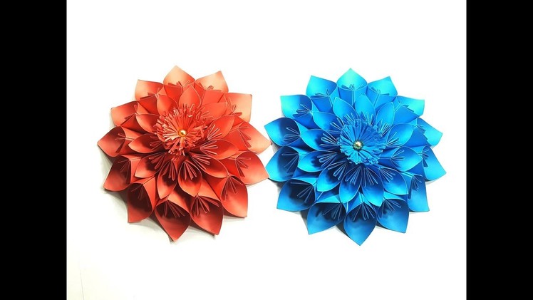 Origami Paper Flower Tutorial |Giant Paper flowers for Home, Wall, Party and Wedding decoration
