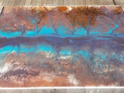 Resin with Mica, Acrylic Ink and Acrylic Paint