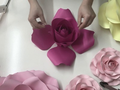 Rose paper flower FREE video tutorial_how to make a paper rose_DIY paper flower_DIY paper rose