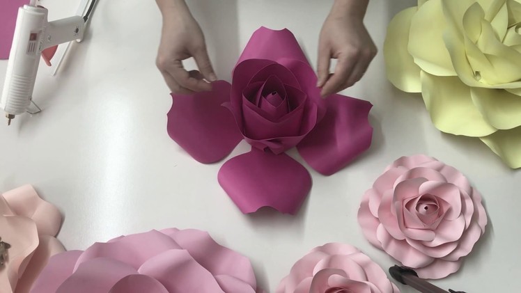 Rose paper flower FREE video tutorial_how to make a paper rose_DIY paper flower_DIY paper rose