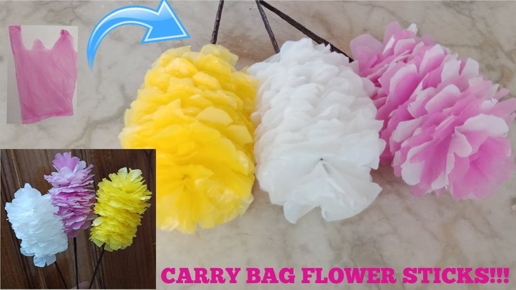 Thin plastic carry bag brush flowers | Easy Mother's Day flowers