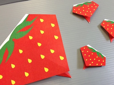 Very Easy Origami Strawberry - Print at Home