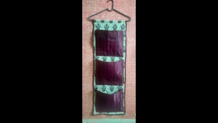 Wall hanging organiser from  old kurti. how to make best use off old used fabric