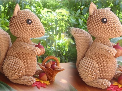 3D Origami Squirrel | Paper Squirrel Handmade Decoration
