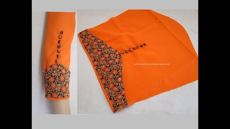 Amazing Designer Sleeves for Churidar. Kurti Cutting & Stitching - Very Simple & Easy Making
