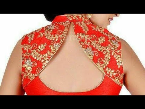 Back neck design with collar for blouse| designer back neck with collar cutting and stitching