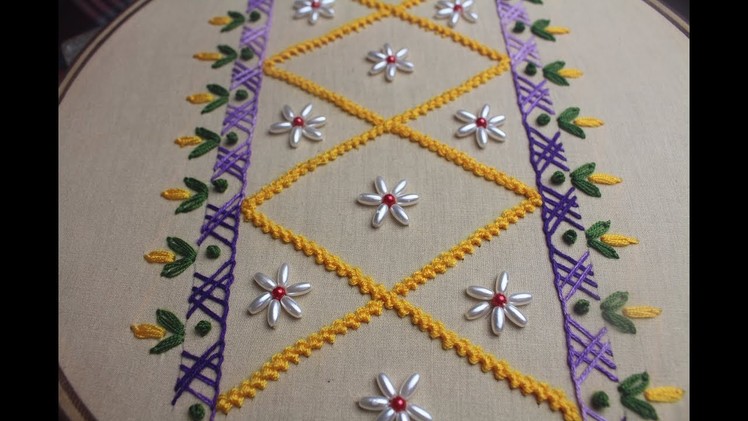 Bead border embroidery design | Hand embroidery designs