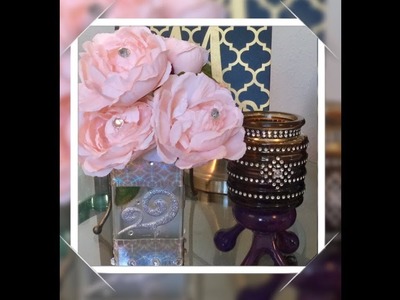 DIY 2 Inexpensive Glam Dollar Tree Candle Holders! Cylinder Centerpieces Elegance For Less