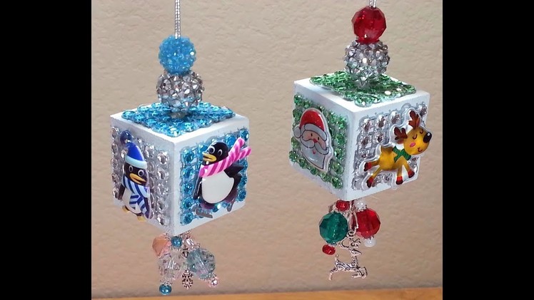 DIY~Adorable Dollar Tree Alphabet Block Ornaments! Collab W Craftie!