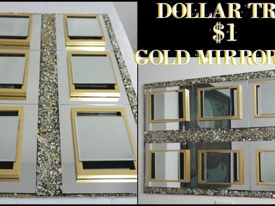 DIY DOLLAR TREE | GOLD MIRROR WALL DECOR | DIY HOME DECOR IDEA