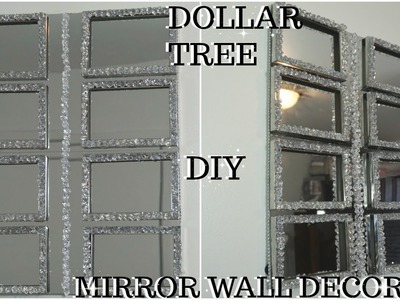 DIY DOLLAR TREE HIGH END MIRROR AND GEMSTONES WALL DECOR | QUICK INEXPENSIVE MIRROR WALL DECOR IDEA
