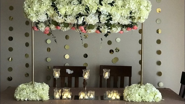 DIY- long table high centerpiece DIY- Dollar tree and Home Depot Wedding decor| DIY- floral Wedding