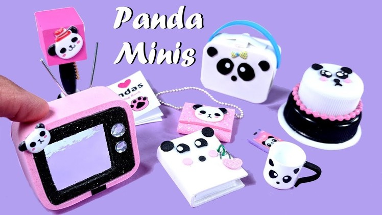 DIY Miniature Panda Crafts - Lunchpail, Purse, TV, Cake, Etc