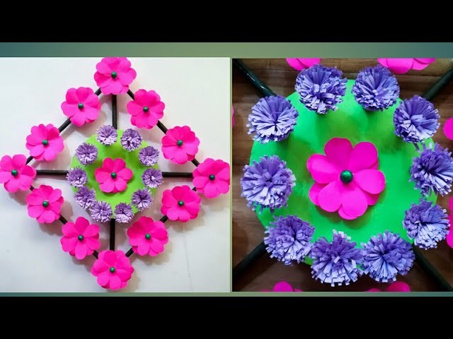 Diy paper flower wall hanging.Simple and beautiful wall hanging.Wall decoration by KovaiCraft #26