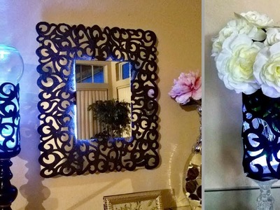 Diy Patterned Wall Mirror and Lighting| 5 Minutes Quick and Easy Craft!