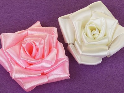 DIY Ribbon Rose I How To Make Easy ribbon flower I Kanzashi Rose Tutorial