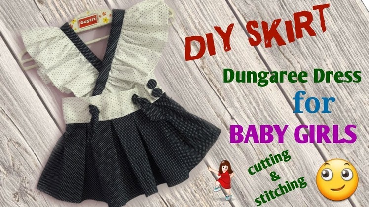 DIY Skirt dungaree Dress for BaBy girl. cutting and stitching full tutorial. by simple cutting
