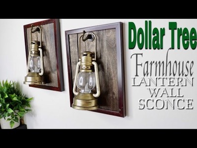 Dollar Tree DIY lantern wall sconce | Farmhouse Decor