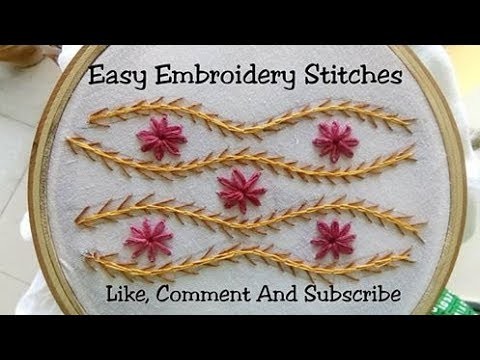 Easy And Beautiful Embroidery Stitches (Lehriya Wave Design)