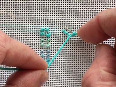 French Knot vs. Colonial Knot Needlepoint Stitches