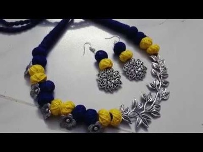 German Silver - Cotton Ball Necklace making - easy - Simple - beautiful