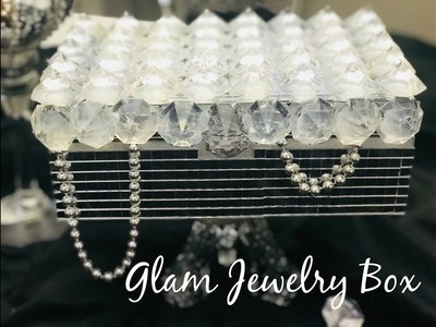 Glam DIY Jewelry Box | Dollar Store Jewelry Box | Dollar Store DIY | Mirrored Home Decor