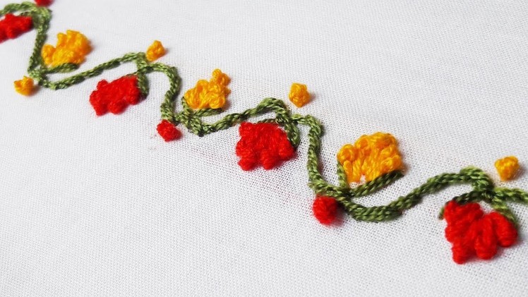 Hand embroidery designs. border line tutorial for beginners.by nakshi katha
