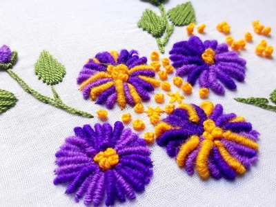 Hand embroidery designs | Bullion knot stitch by cherry blossom.
