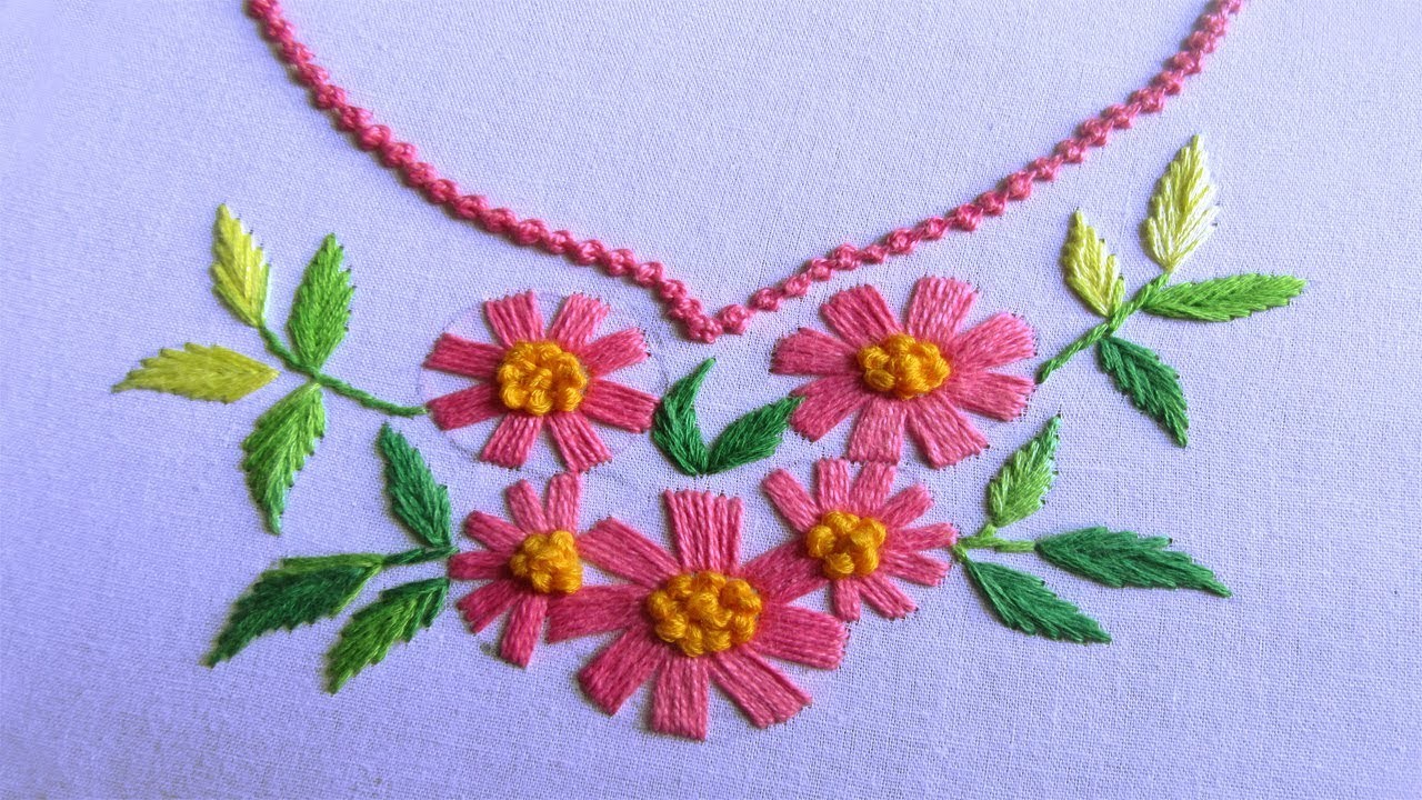 embroidery dress neck designs