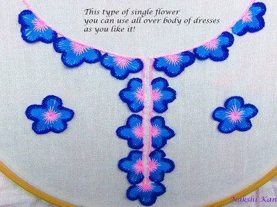 Hand embroidery neckline design by Nakshi Kantha World