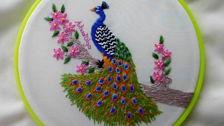 Hand Embroidery: Peacock | Bordados a mano: Pavo Real | Artesd'Olga