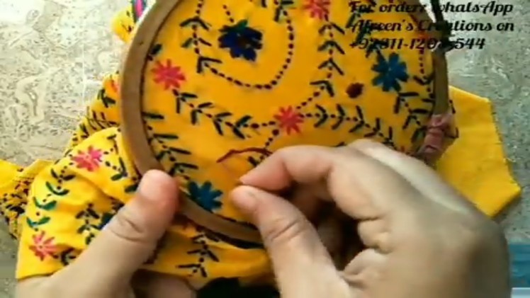 Hand Embroidery Tutorial: Phulkari Shalwar.Trouser Designing:Pattern-2(part-2)