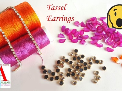 How To Make Beautiful Silk Thread Tassel Earrings at Home.Tassel Earrings Diy