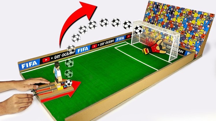 How to make FIFA Penalty Football Board GAME from Cardboard DIY at HOME World Cup 2018