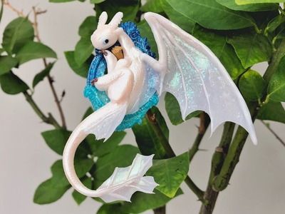 How to train your dragon 3 - Fimo Polymer clay tutorial - White Night Fury Miniature