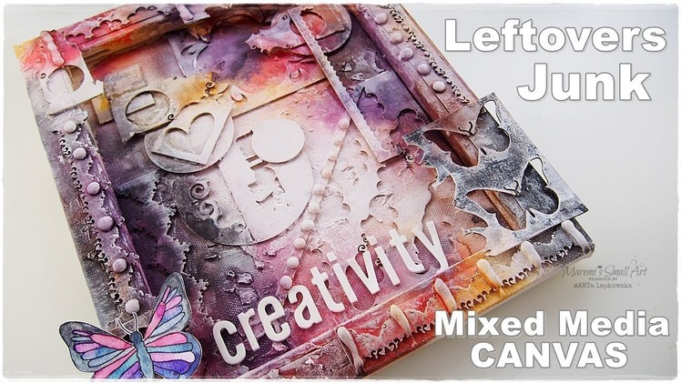 JUNK Chipboards Leftovers Mixed Media Canvas ♡ Maremi's Small Art ♡